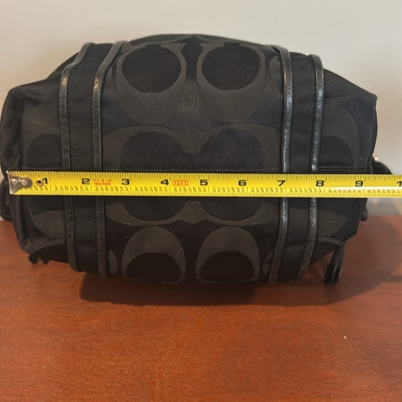 Coach, Poppy Daisy, black signature tote, red lining large - Picture 7 of 16